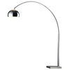 Penbrook Arc Floor Lamp, Silver-Plated With White Marble, Standard