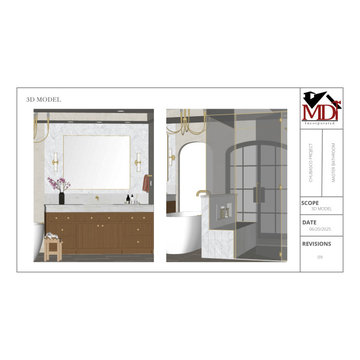 A Marble-Clad Spa Bath with Pinky’s Arched Steel Door
