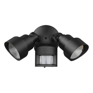 2-Light Matte Black Integrated LED Adjustable Head Floodlight, LFL2BKM