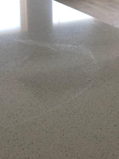 Dull streaks on new quartz countertops