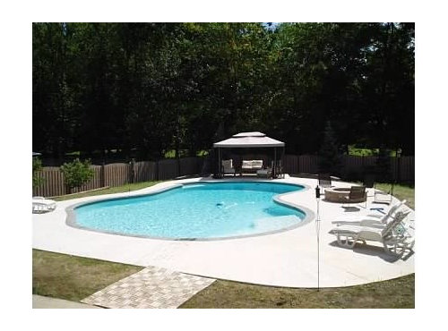 Pics Of Our Finished Pool With Gazebo Firepit