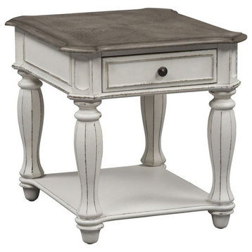 Liberty Furniture Magnolia Manor End Table in Antique White