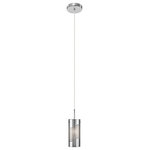 Elan Lighting - Elan Lighting 83158 Huia - One Light Mini Pendant - Canopy Included: TRUE  Shade Included: TRUE  Canopy Diameter: 4.75  Dimable: TRUEHuia One Light Mini Pendant Chrome Frosted Glass *UL Approved: YES *Energy Star Qualified: n/a  *ADA Certified: n/a  *Number of Lights: Lamp: 1-*Wattage:60w E26 bulb(s) *Bulb Included:No *Bulb Type:E26 *Finish Type:Chrome