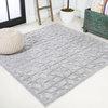Talaia Neutral Geometric Indoor/Outdoor Light Gray 5' Square Area Rug