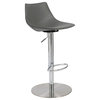Rudy Bar and Counter Stool, Gray/Stainless Steel