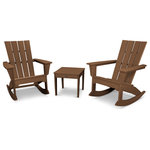Polywood - Polywood Quattro 3-Piece Rocker Set, Teak - With the relaxed comfort of an adirondack chair combined with the smooth rocking of a rocking chair, these Quattro Adirondack Rockers will create a relaxing spot on your porch, patio, or backyard space when paired with a POLYWOOD Modern Side Table. This set is constructed of durable POLYWOOD lumber available in a variety of attractive, fade-resistant colors and will never require painting, staining, or waterproofing.