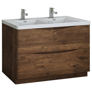 Eviva Bloom 48 Walnut Bathroom Vanity Modern Bathroom Vanities And Sink Consoles By Decors R Us Houzz