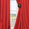 Hollywood Red Faux Silk Taffeta Curtain Single Panel, 50"x108"