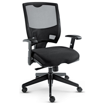 Multifunctional Office Chair, Mesh Back & Contoured Seat With Height Adjustment