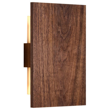 Tersus LED Wall Sconce, Oiled Walnut/Frosted Polymer