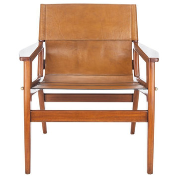 Alessa Leather Sling Chair, Brown