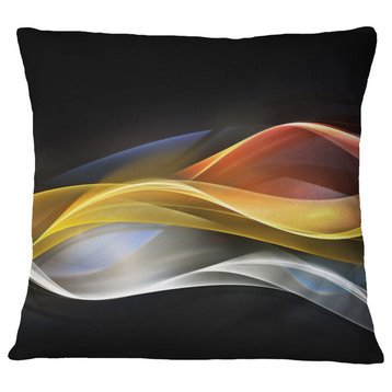 3D Gold Silver Wave Design Abstract Throw Pillow, 18"x18"