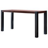 Furniture of America Sedge Wood Rectangle Dining Table in Walnut and Black