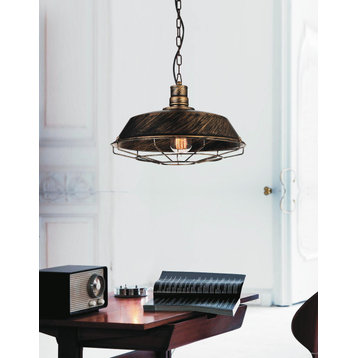 CWI LIGHTING 9611P18-1-128 1 Light Down Pendant with Antique Copper finish