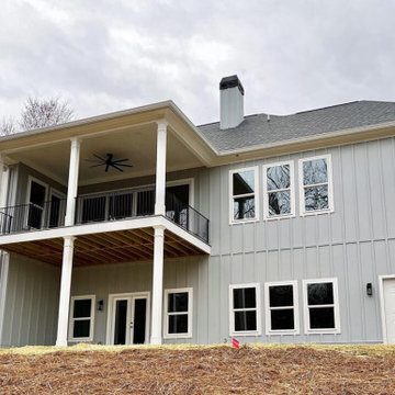 Siding Installation - James Hardie Shingles and Board & Batten in Light Mist