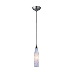 Elk Lighting - Lungo Satin Nickel Mini Pendant with Snow White Glass - Pendant Lighting