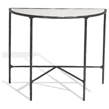 Safavieh Couture Jessa Forged Metal Console Table, Black/White