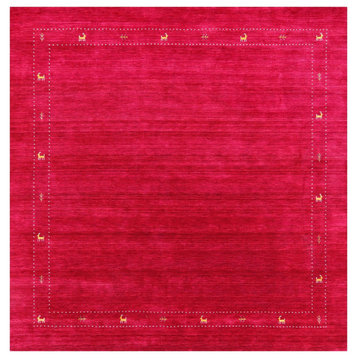8' Square Persian Gabbeh Handmade Wool Rug - Q15222