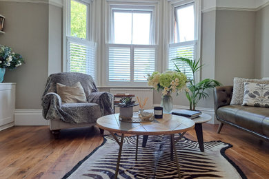 Photo of a medium sized victorian living room in Surrey.