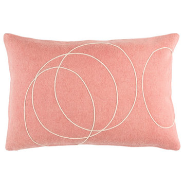 Solid Bold by B. Berk for Surya Down Pillow, Mauve/Cream, 13'x19'
