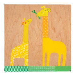 Petit Collage - Giraffe With Baby Collage - Artwork