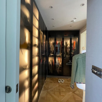 Desiree  Italian Style Bronze Glass Doors Walk In Cabinet