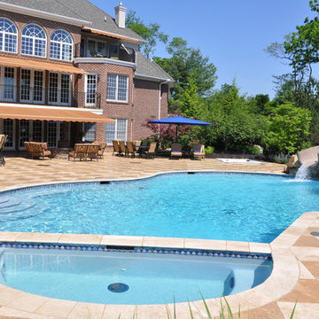 Salt Water Pool Renovation with Water Slide