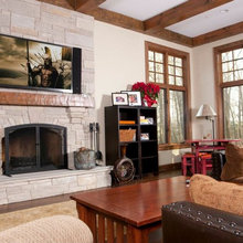 fireplace with TV