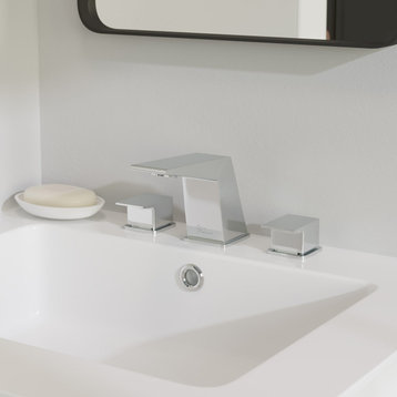 Carré 8" Widespread 2-Handle Bathroom Faucet, Chrome