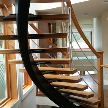 Curved Central Stringer Stair