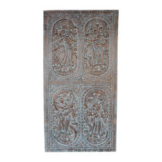 Mogulinterior - Consigned Antique Hand Carved Distressed Love Posture Erotic Barn Door Panel - Wall Accents