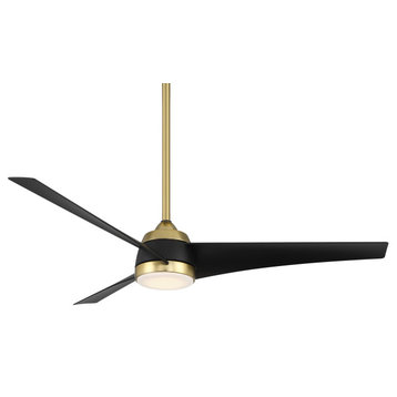 Sonoma In/Outdoor 3-Blade Smart Ceiling Fan 56" Soft Brass Matte Black With Kit