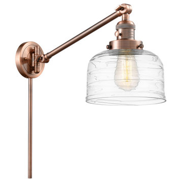 Innovations Bell 1-Light Swing Arm With Switch 237-AC-G713, Antique Copper
