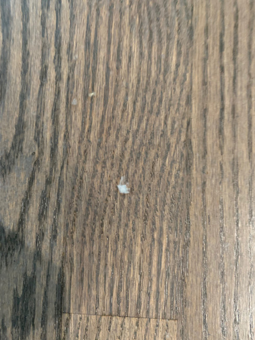 Hardwood Floor Refinish with Uneven Stain & Sheen; White Spots; Bumps