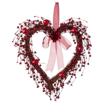 17"H Valentine's Berry Heart Wreath