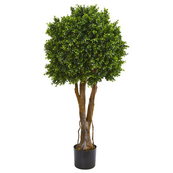 Nearly Natural 46� Boxwood Artificial Topiary Tree UV Resistant (Indoor/Outdoor)
