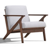Omax Decor Zola Lounge Chair, Light Gray/Walnut