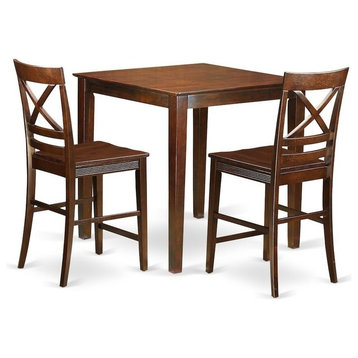 3-Piece Dining Counter Height Set, Counter Height Table And 2 Kitchen Bar Stool