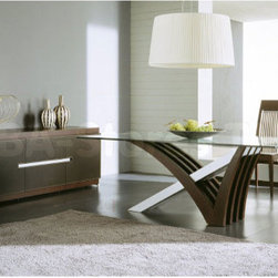 Rossetto USA Mirage Dining Table Set in Wenge (Dining Table and 2 Chairs) - Dining Sets