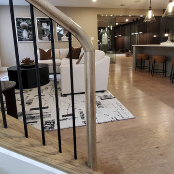 Project #153 | Sophisticated Red Oak Stair with Metal Balusters