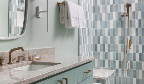 New Layout and a Refreshing Palette in a 55-Square-Foot Bathroom
