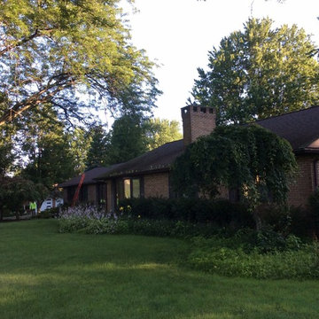 Before Landmark Pro Burnt Sienna and new 6 Inch Royal Brown Gutters