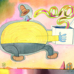 Box of Surprise - Original Watercolor - Drawings And Illustrations