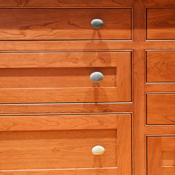 Craftsman Cherry Cabinetry and Hardware Detail – Manchester MA