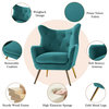 Tufted Accent Chair With Golden Legs, Blue