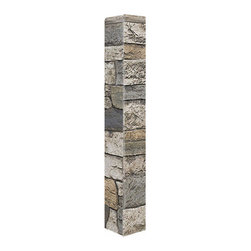142-CT2-BRIGHTON WIDE STACKED STONE OUTSIDE CORNER - 48"H X 3 &frac12;" W X 1 &frac12;"D - Wall Panels
