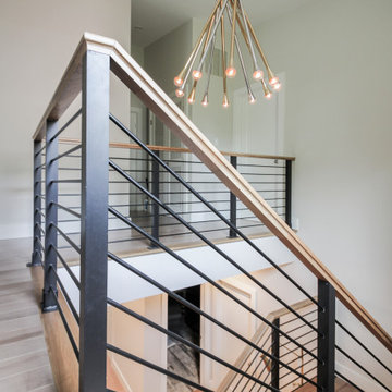 Project #71 | Modern Hickory Staircase with Horizontal Balustrade