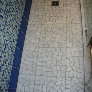 Tumble stone shower floor