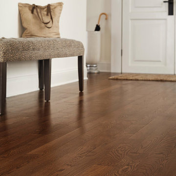 Large, Traditional Foyer - Hampton Saddle, Solid, Red Oak Hardwood