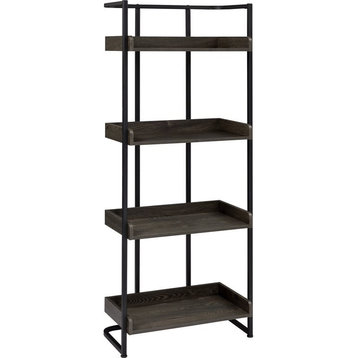 Coaster 4-Shelf Contemporary Wood Bookcase with Open Back in Oak